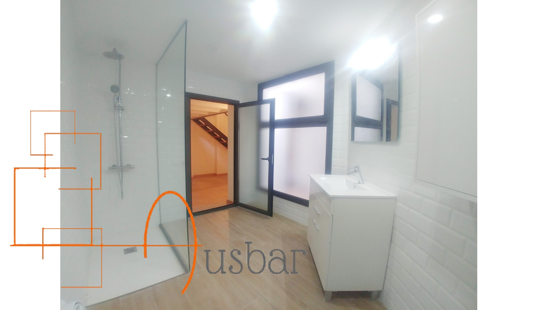 cuarto de baño en loft de alquiler